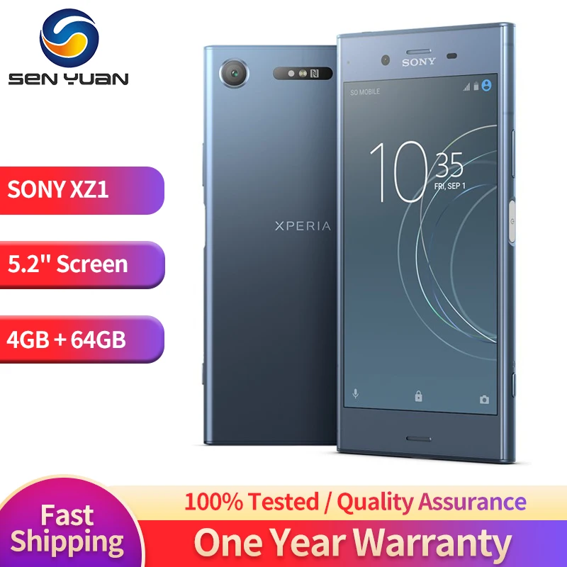 SONY Xperia XZ1 G8341 G8342 JP Verson 1/2 Sim Card 4G RAM 64G ROM 5.2" Octa Core 19MP WIFI GPS Android LTE Original Mobile Phone