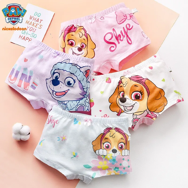 Paw Patrol Original girls Undepants Skye Everest Cotton Underwear 2-4-6-8-year-old kids Children Birthday gift 4pcs/set children underwear