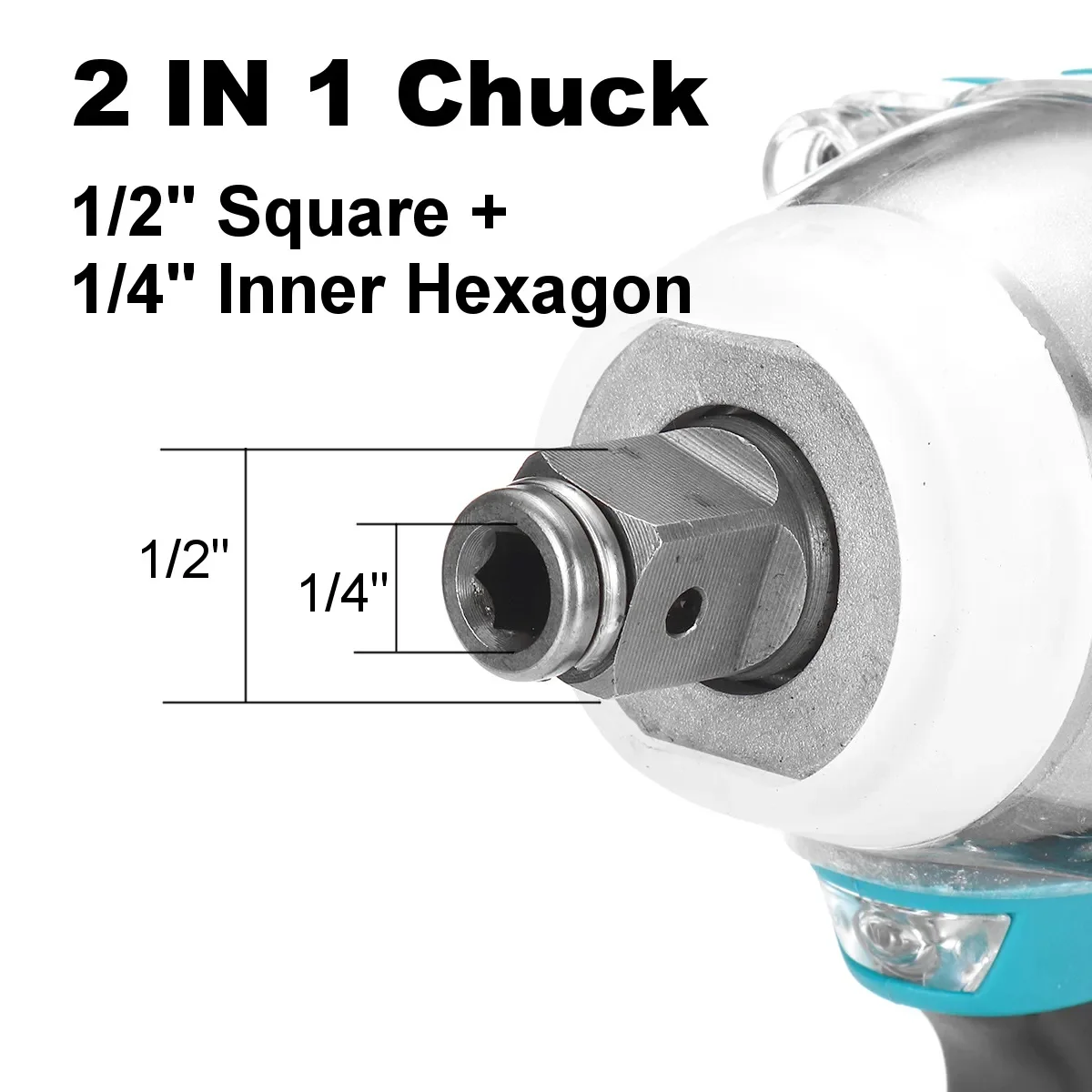 Drillpro 520N.M Brushless Cordless Electric Impact Wrench 1/2 inch Power Tools 3000Amh Li Battery Adapt to Makita 18V Batterry 2