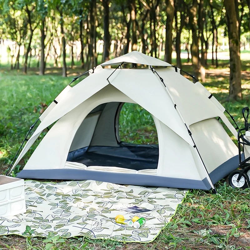 

3-4 People Outdoor Camping Tent Fully Automatic Speed Open Double-layer Hiking Picnic Tent Rainproof Sun Protection Awning