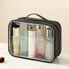 1PCS Travel Organizer Bath Toiletry Wash Storage Bag Case Black Red Blue Zipper Clear Makeup Bags Pouch Women's Cosmetic Bag 5
