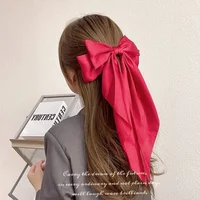 Solid Color Satin Ribbon Big Bows Hairpin Spring Clips Hair Accessories for Women Girls Trendy Korean Summer Headwear 2024 - Image 4