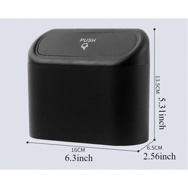 1pc Car Trash Can Seat Back Disposable Bag Mini Automobile With Cover Folding Storage Hanging Storage Box Multifunction Interior 2