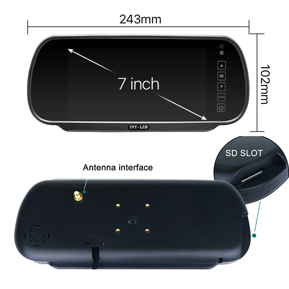 IPoster الرقمية اللاسلكية 7 بوصة شاشة مقسمة DVR مراقب AI المركبات البشرية كشف BSD كاميرات احتياطية لمقطورة Rvs تخييم