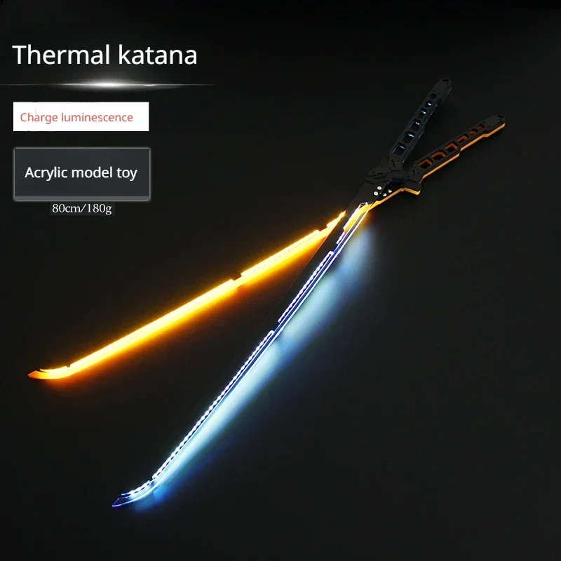 

80cm Punk Style Thermal Katana Blade Science Fiction Game Peripheral Acrylic Glow Saber Samurai Swords Model for Cosplay Toys