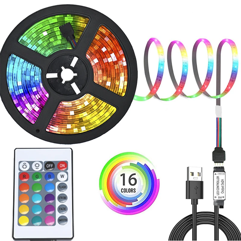 

USB LED Strips Lights 5050 RGB Bluetooth APP Control Flexible Diode Decoration For Living Room Lamp Ribbon Luces Led Christmas