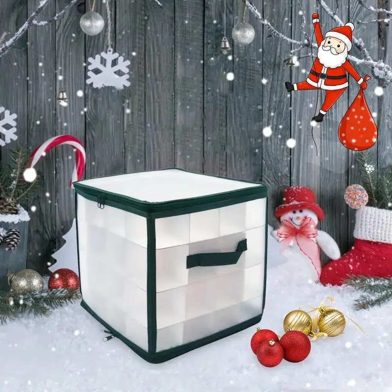 Christmas Bauble Storage Box 64Grid Baubles Storage Christmas Balls Xmas Tree Decorations Organizer Bauble Toys christmas storage box holiday decoration box
