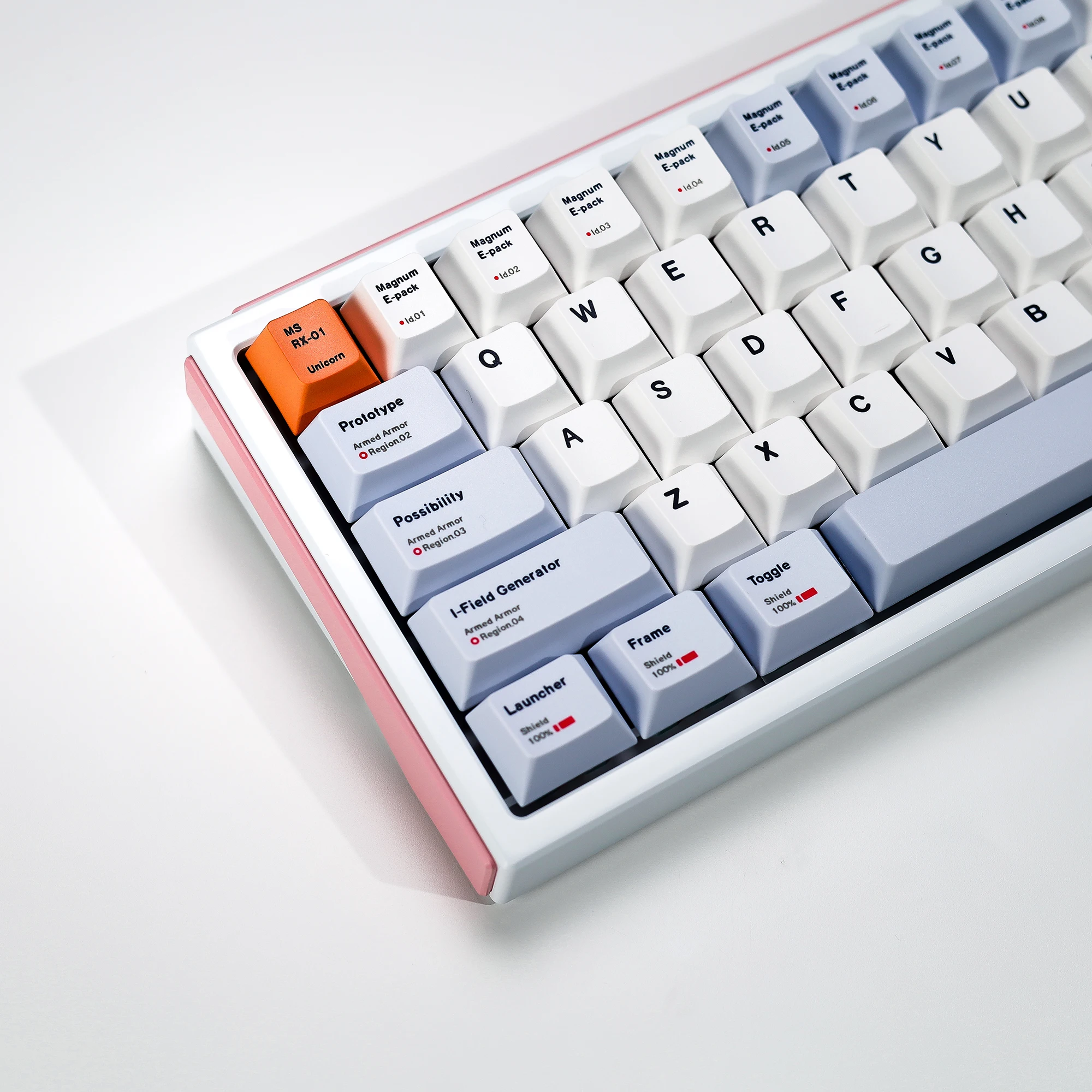 KBDiy RX-0 유니콘 키캡 ISO 미니멀리스트 체리 프로파일 앨리스 스플릿 스페이스 PBT 키캡 MX 60 기계식 키보드 139키/세트
