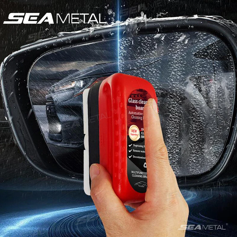 SEAMETAL Car Glass Sponge Cleaning Brush Car Window Glass Cleaner Removes Dirt Windshield Oil Film Cleaner Oil Film Brush