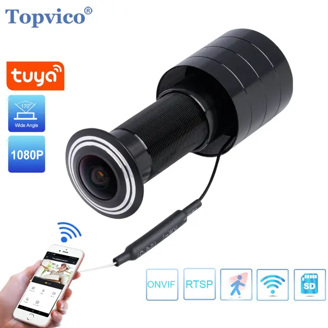 Topvico Tuya Video Peephole Wifi Camera Motion Detection Door Viewer Video-eye Wireless Intercom Home Security Auto Record 1