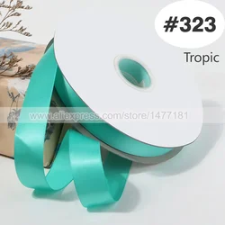 Blue Double Face Satin Ribbon - High - Density Polyester Fabric, Multiple Widths Available, 100 Yards - 19mm 100Yards (323 Tropic)