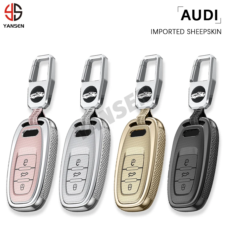 

For Audi Quattro ABS Car Remote Key Case Cover Shell Fob For A1 A3 A4 A5 A6 A7 A8 Q3 Q5 Q7 2009-2015 Keychain Accessories