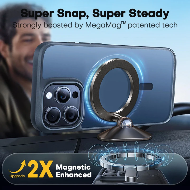 QOOVI حامل هاتف مغناطيسي للسيارة، حامل صغير للوحة القيادة، MagSafe متوافق مع iPhone وSamsung - Image 2