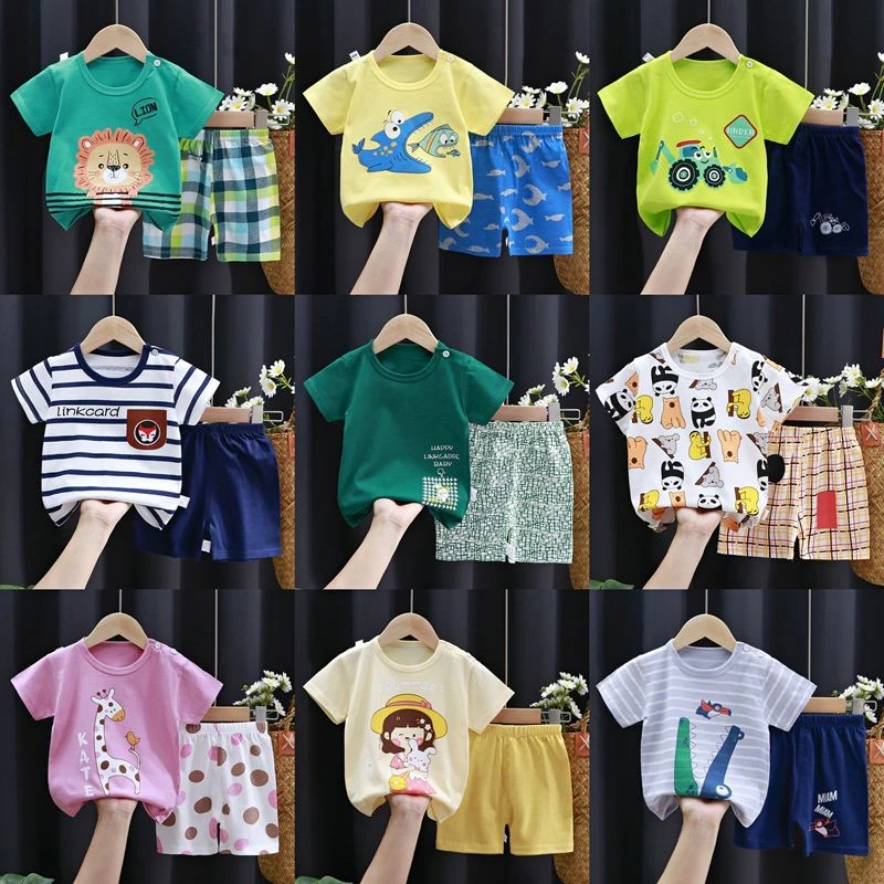 Baby Clothing Set expensive Brand Clothing Kids T-shirt Shorts Suit Casual Summer Children's Short Sleeve Sets Printed Cartoon Boys Girls Outfits 0-4 Age Baby Clothing Set luxury