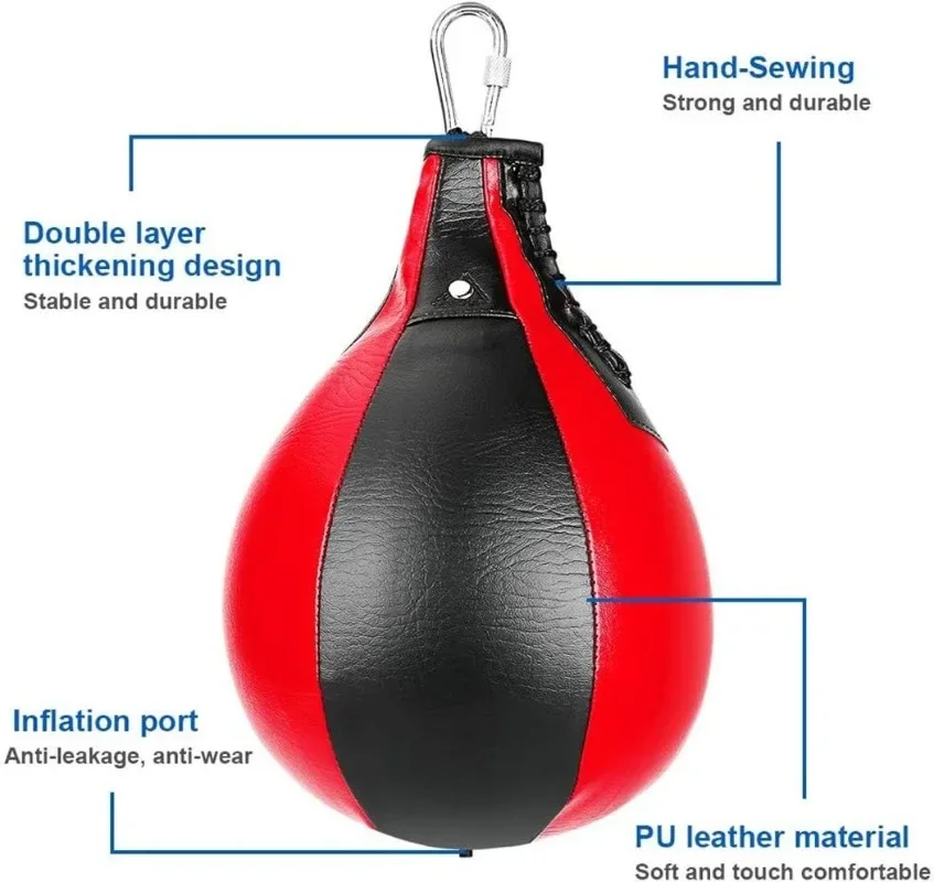 Boxing Speed Ball Pear Shape PU Speed Bag Boxing Punching Bag Swivel Speedball Exercise Fitness Training Ball
