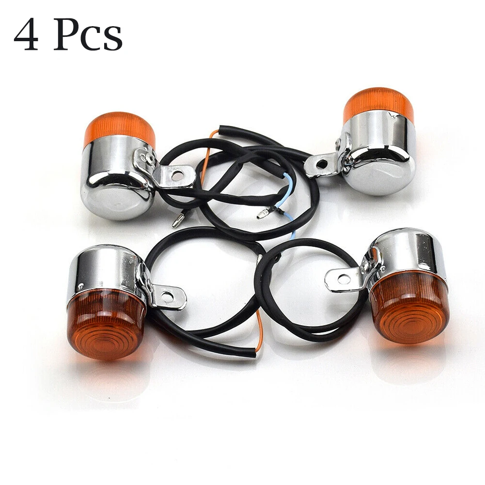 

4 Pcs Motorcycle Turn Signal Lights 12V Amber Flasher Indicator Motorbike Accessories For HONDA Z50 MONKEY CHALY DAX ST50 ST70