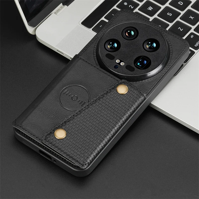 Luxury PU Leather Wallet Case with Magnetic Card Holder for Smartphone - Back Cover