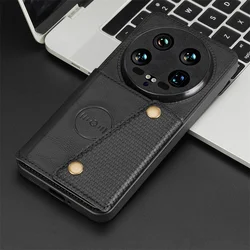 Luxury PU Leather Wallet Case with Magnetic Card Holder for Smartphone - Back Cover (Black)