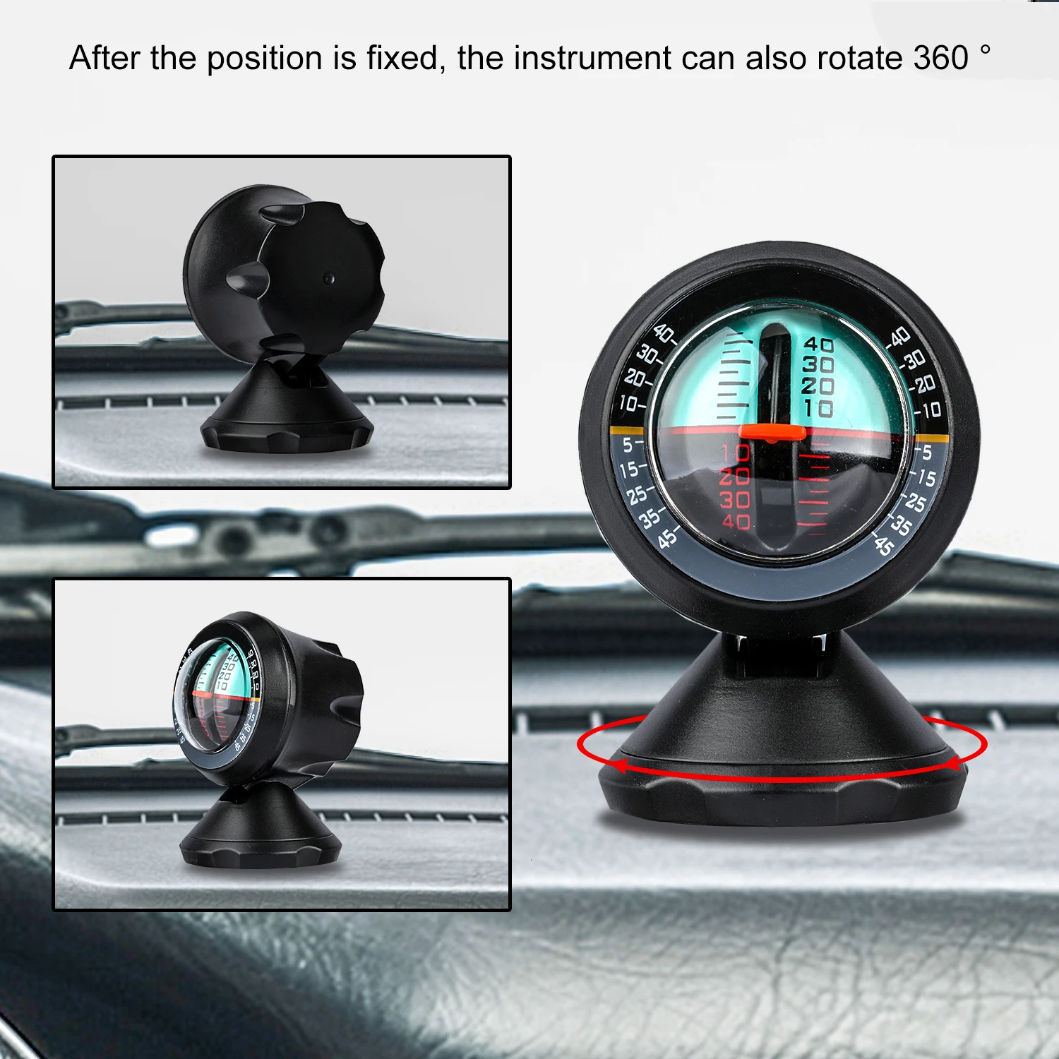 RZ Portable Angle Slope Car Vehicle Inclinometer Indicator Gradient Balancer Tool Meter Level Tilt Gauge Road Safety Instrument 4