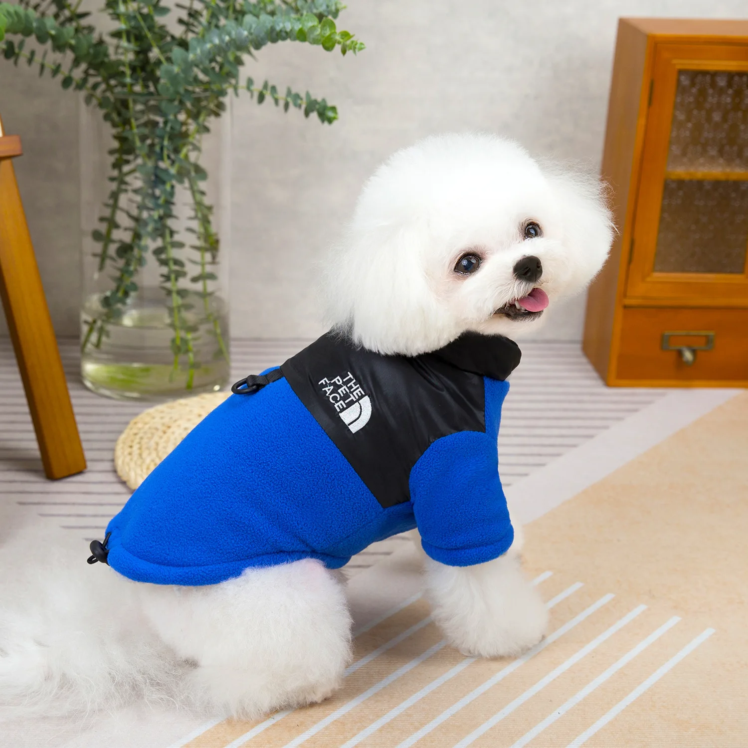 Fleece Thickened Dog Coat Autumn Winter Pet Clothes for Small Dogs with Leash Ring Sportswear Puppy Jacket Boy Girls Pet Apparel - Image 4