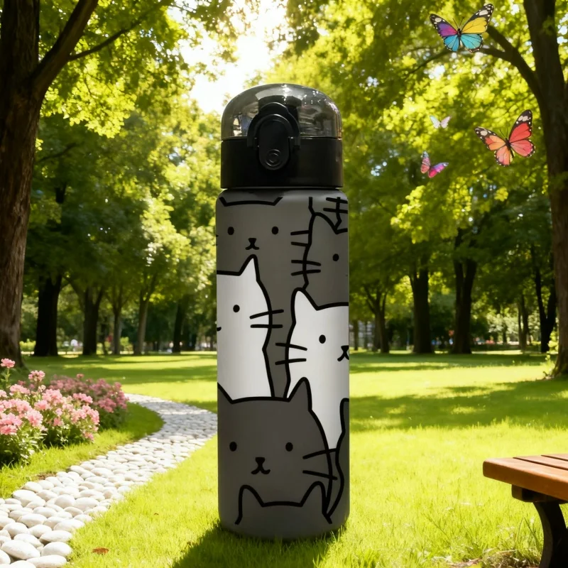 زجاجة مياه كارتون كات 780 مل مطبوعة ثلاثية الأبعاد...