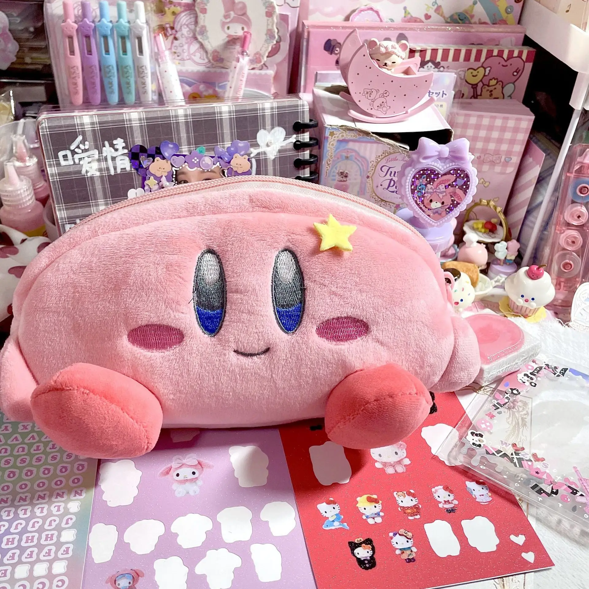 Anime Kirby Kawaii Federmäppchen Cartoon Plüsch Stifttasche Box Kinder Große Kapazität Kosmetiktasche Schreibwarenbeutel Schulbedarf Geschenk