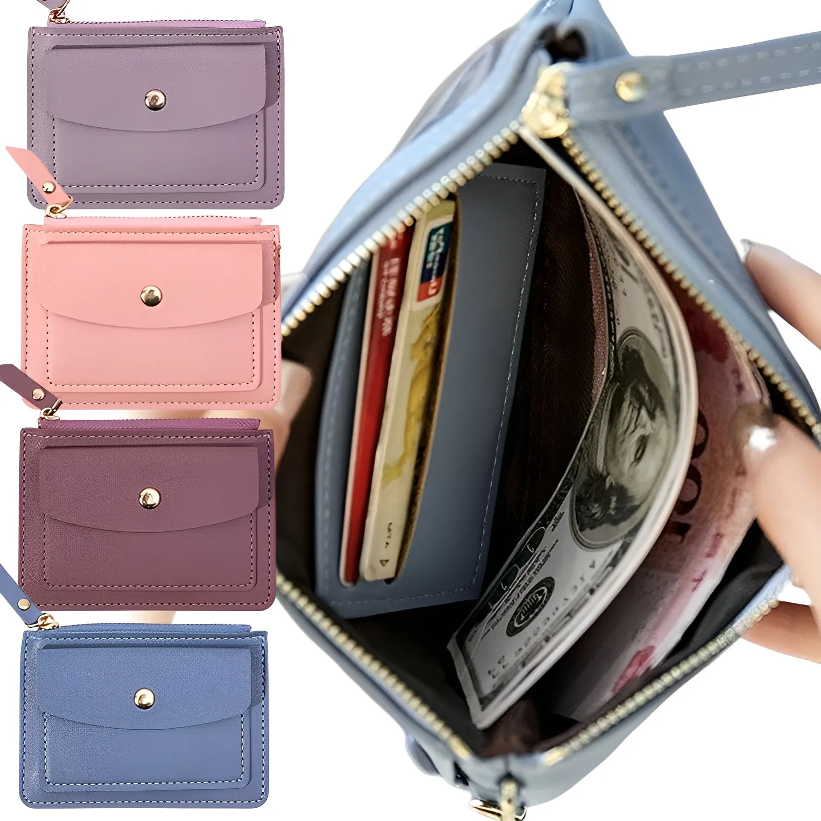 Luxury Brand Women's Small Wallet Female Card Holder Short Wallets with  Coin Purse for Woman Ladies PU Leather Hasp Mini Clutch - AliExpress