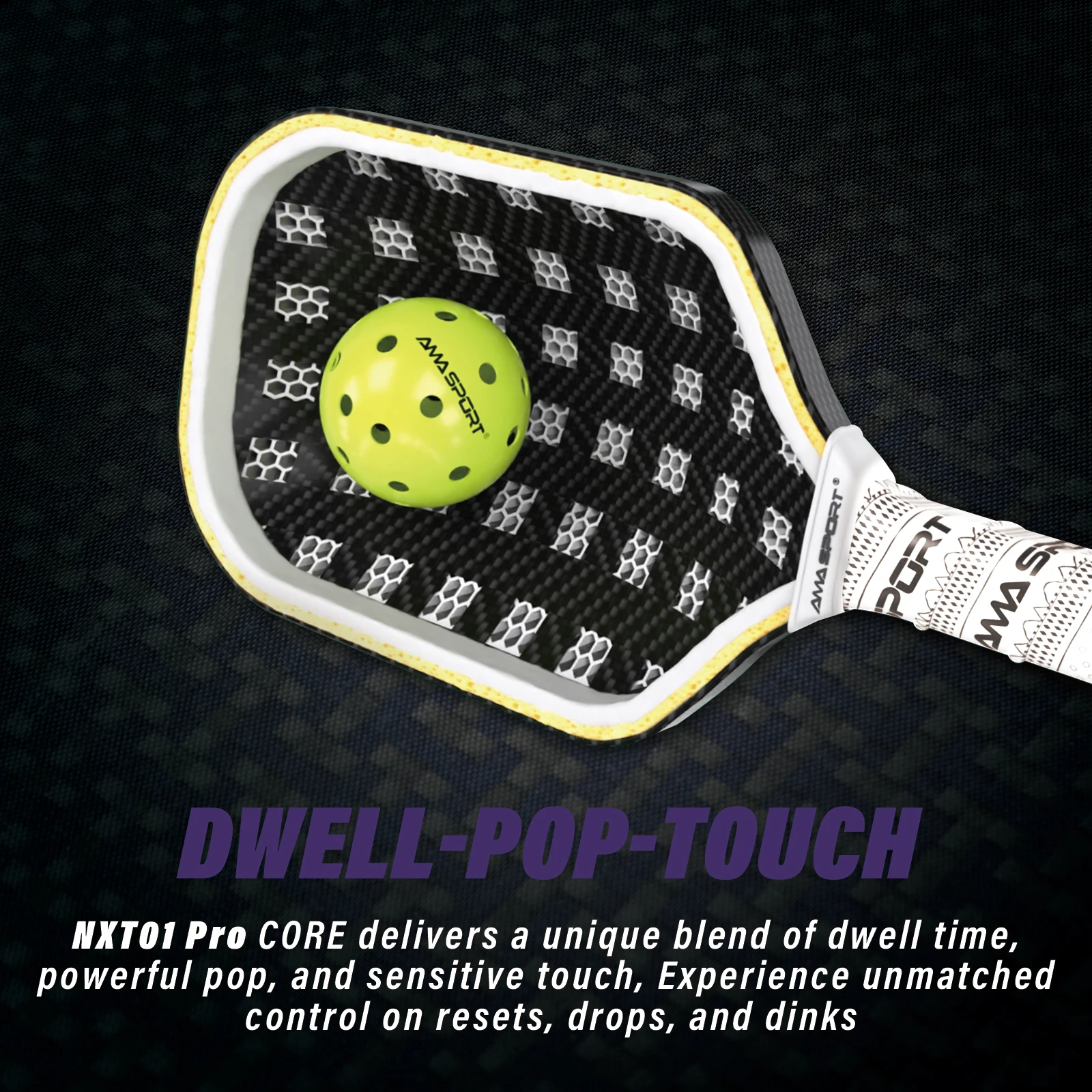 Pickleball Paddle 3K T700 Carbon Fiber with 3D T-Kevlar Texture Surface for Power & Control,16MM Thermoformed Pickleball Rackets