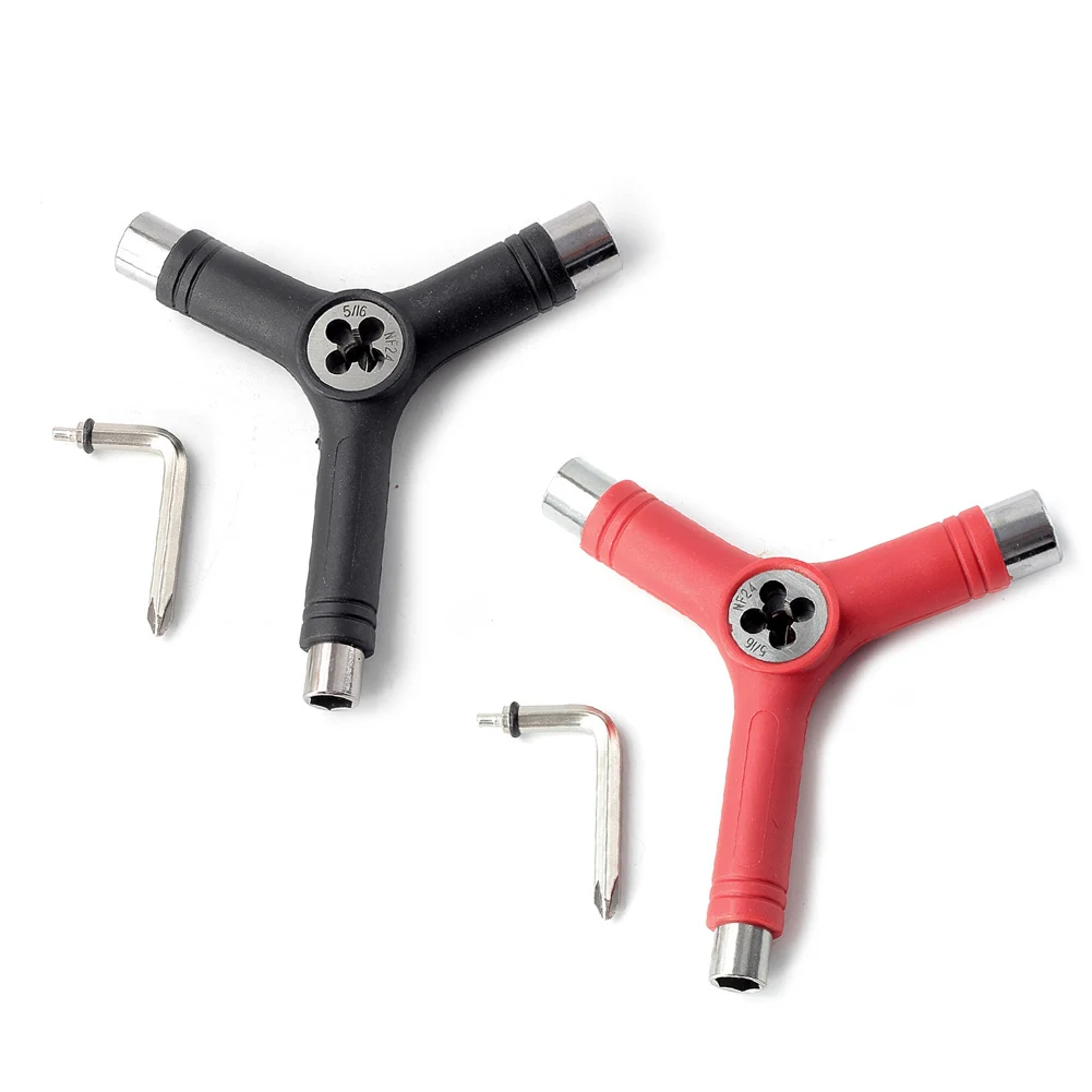 Multi-Function Skateboard Tools T Type Skate Scooter Skateboard Tools Kick Scooter Mini L Wrench Set Assemble Adjusting Tool Kit skateboard tools