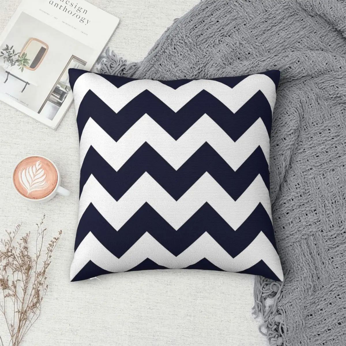 

Navy Blue And White Chevron Stripes Pillowcase Polyester Pillow Cover Cushion Comfort Throw Pillow Sofa Decorative Cushions Used