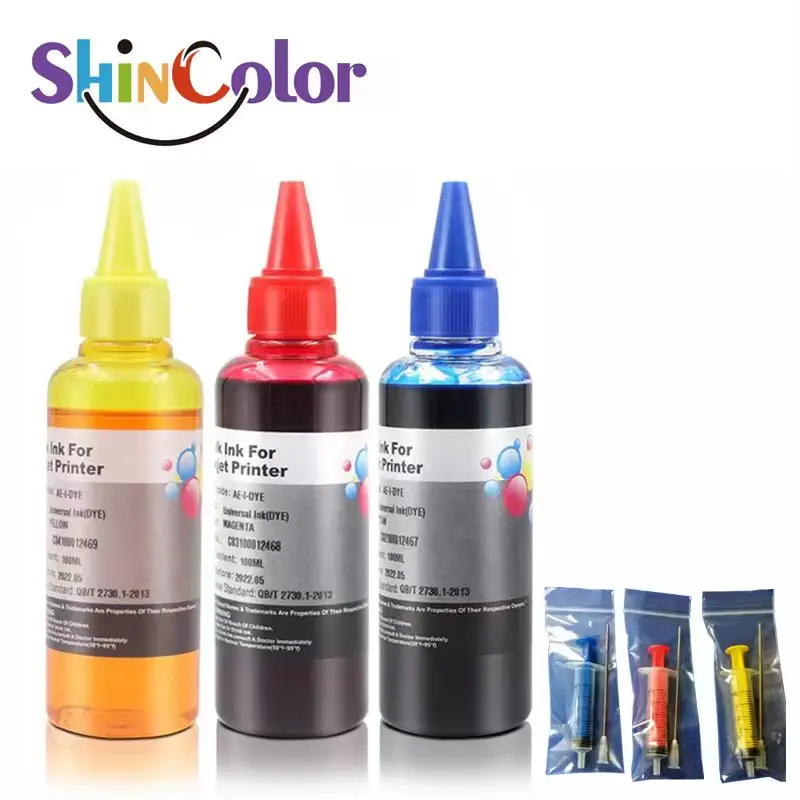 Universal Ink Refill For HP Epson Brother Canon Ink Continuous Rechargeable Ink 100ml each dye ink kit,ink refill kit,ink cartridge refill kit,dye ink refill,ink refill