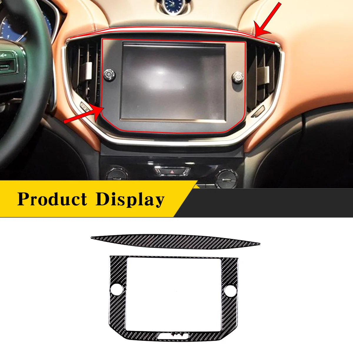 

For Maserati Ghibli 2014-2022 Soft Carbon Fiber Car Central Control Navigation Screen Panel Sticker Decoration Car Accessories
