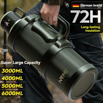 4L/5L/6L Thermos Wate Bottiglia grande Bottiglia d'acqua in acciaio inossidabile Boccette per vuoto Tazza di caffè Distributore di acqua calda Contenitore per bevande 1