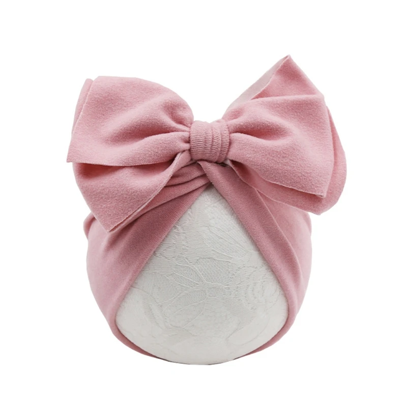 R6FD Cute Newborn Baby Bowknot Hat Girls Boys Infant Girl Toddler Hospital Caps Bonnet Hat Easy To Wear Or Take Off 4