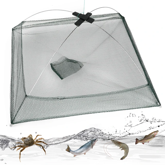 60/80/100cm Landing Fishing Net Portable Foldable Nylon Fishing Mesh For Carp Crucian Crab Shrimp Tilapia Outdoor Fishing Tackle 3