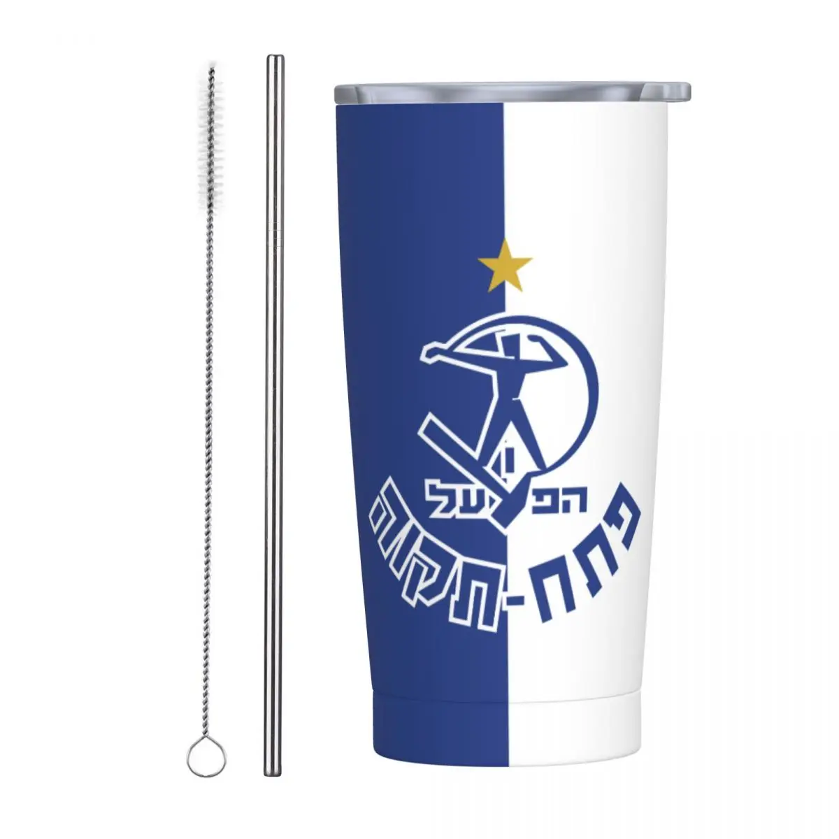 

Изолированный стакан Hapoel Petah Tikva, стакан 20 унций с крышками и соломинкой, дорожная вакуумная кружка из нержавеющей стали, кофейная чашка