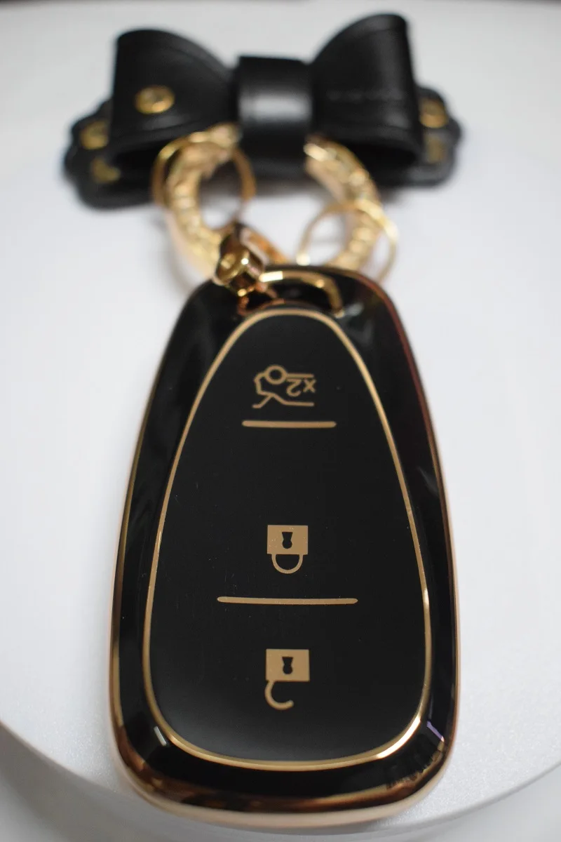 Bow Keychain Car Key Case Cover for Chevrolet Onix Equino Orlando Cruze Spark Sonic Camaro Volt Bolt Trax Malibu Blazer Traverse