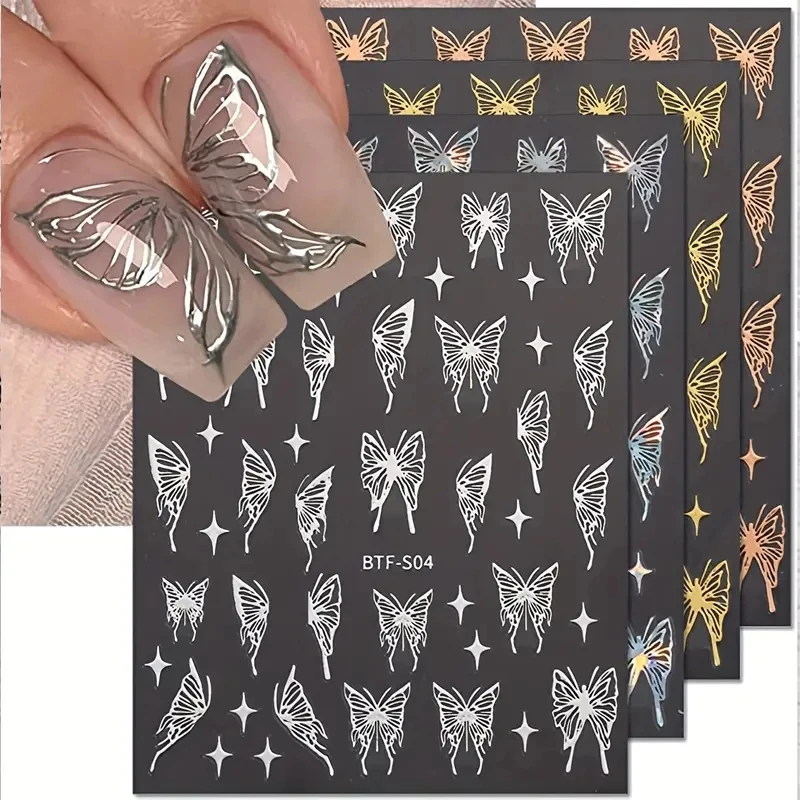 

1PCS Laser Gold Number/Line/English Letter Nail Art Sliders Stickers Luxury Self Adhesive Nail Decals DIY Multi Style Nail Decor