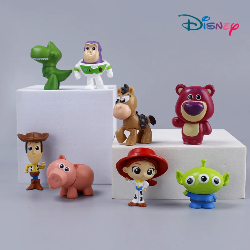 8 Pz/Set Disney Toy Story Woody Jessie Buzz Lightyear Figurine Toys Rex Lotso Dolls Anime Figure Model Gift 1 Pz A Caso
