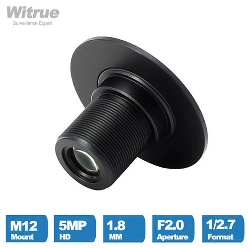 Witrue 감시 보안 카메라용 카메라 렌즈, CCTV 5MP 1.8MM M12 마운트, 1/2.7 인치 F2.0 180 도 어안, 신제품 3