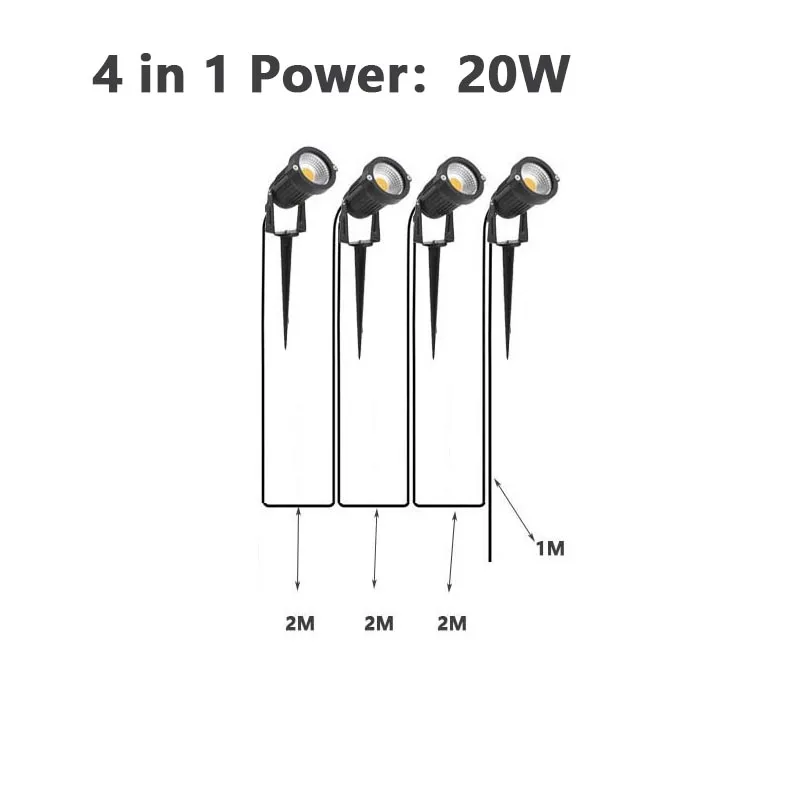 Led Garden Light Cable Free Lawn Light Waterproof Garden Decoration 220V110V12V 5W Landscape Peak Bulb Ip65 Path Spotlight