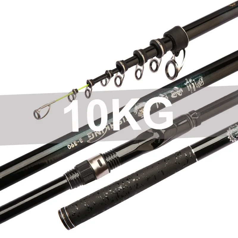 High Quality Fishing Rod High Carbon Fiber Telescopic Black Handle Stream  Pole 2.4 3.0-5.4M Travel Carp Rod Super Light Hard