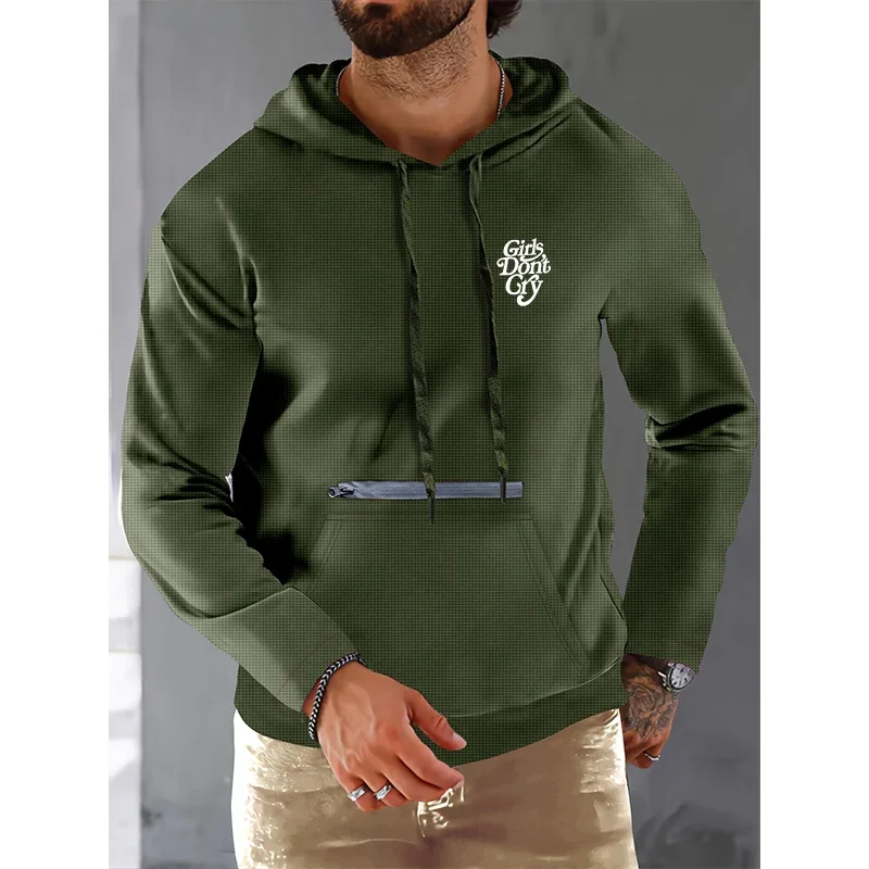 

Spring and autumn men hoodie hoodie sweatshirt running zipper design street wear