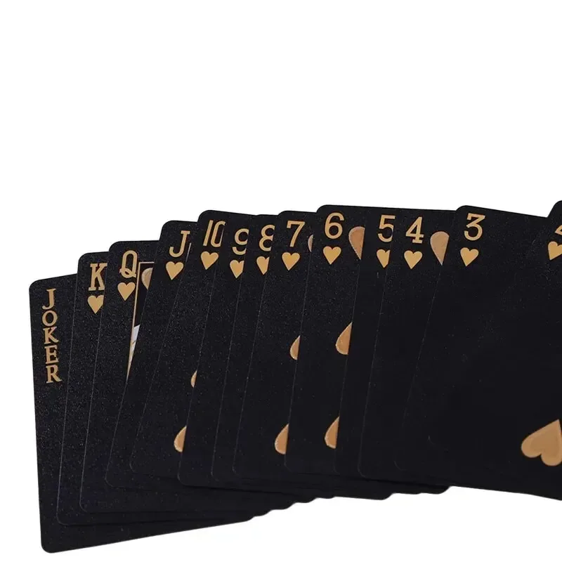 Black Gold Waterproof Magic Playing Cards Set Board Game Gift Collection