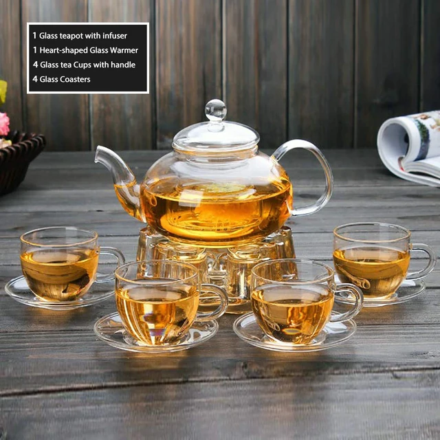 6PCS 120ML Transparent Glass Cup Tea Cup Set of 6 Teaware with