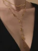 Nivora mode longue chaîne en acier inoxydable colliers pour femmes PVD véritable plaqué or métal femme collier fête Banquet bijoux