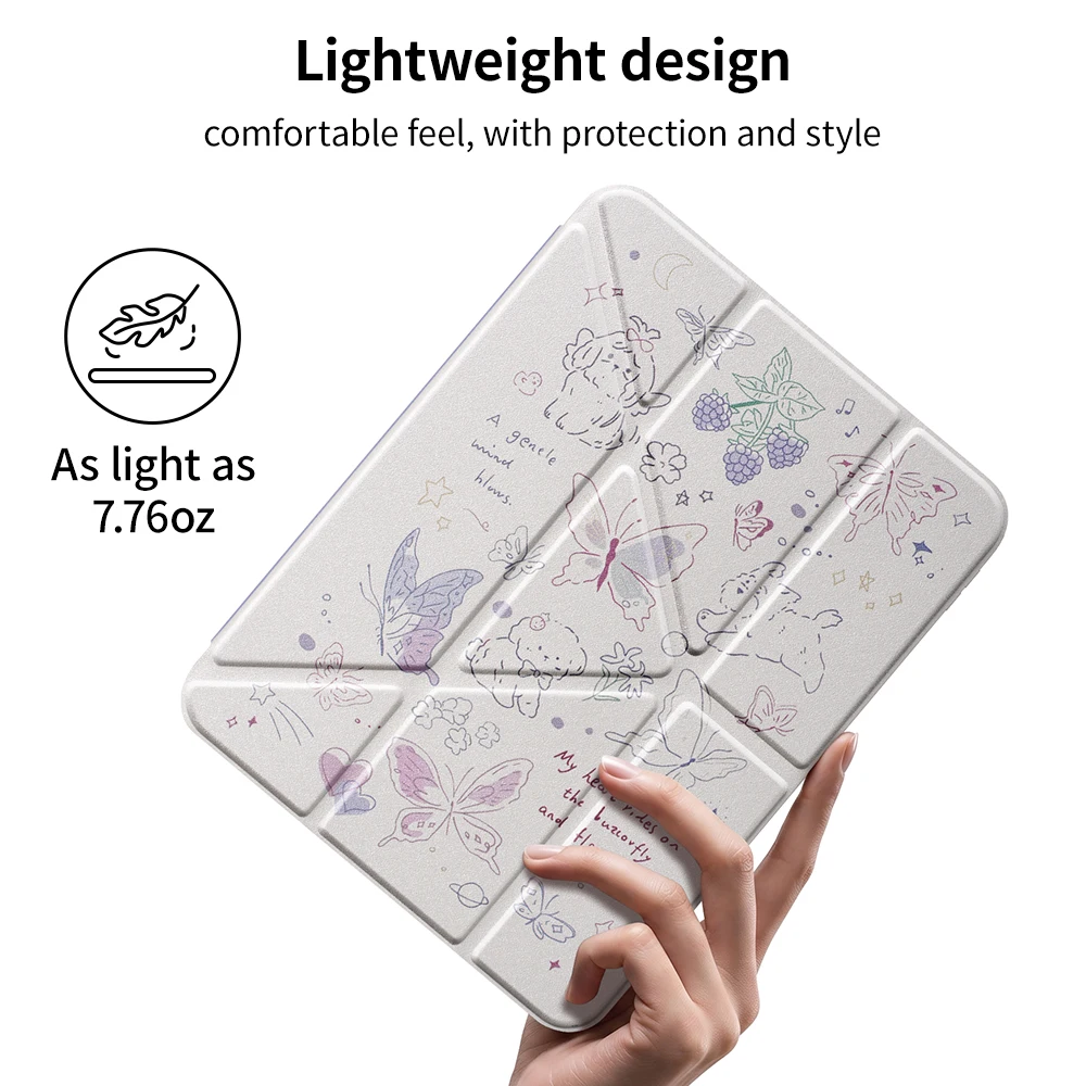 Sleek Magnetic iPad Case with Pencil Holder and Smart Cover Design