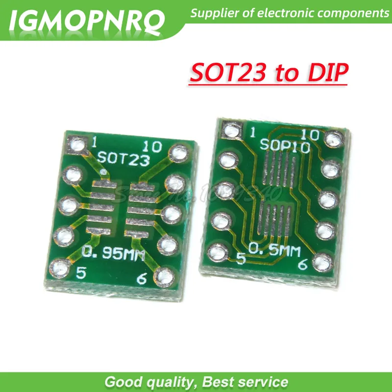 전송 보드 DIP 핀 보드 피치 어댑터, SOT23 MSOP10 UMAX-DIP10, SOT-23 MSOP-10-DIP-10, 10 개
