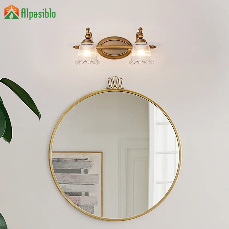 3Head Mirror Front Lamp, Modern Wall Light Bronze , Glass Shade, For Bathroom, Bedroom, Desk mirror Vanity Lights , Decorative
