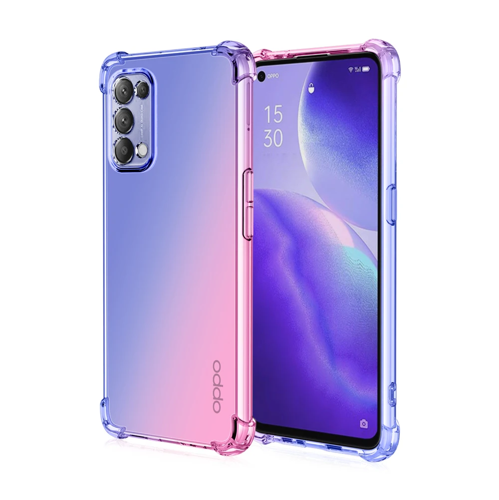 cases for oppo phones Phone Case For oppo reno 5  6 Pro 5F 5K 5Z ACE 2 Gradient Transparent Silicone Case For OPPO Reno4 4 Pro SE 4Z Reno 2F 2Z 3 Pro casing oppo